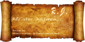Rösler Julianna névjegykártya